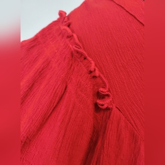 GiGio USA Boho Peasant Balloon Sleeve in Red Size Small - Picture 8 of 12